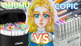 Ohuhu Brush Markers VS Copic Markers REVIEW [upl. by Gathard661]