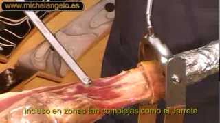 Cómo Cortar Jamón en el Jarrete con el Cuchillo Jamonero Michelangelo [upl. by Brothers]