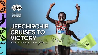 Triple half marathon crown for Jepchirchir  World Athletics Road Running Championships Riga 23 [upl. by Ettevol852]