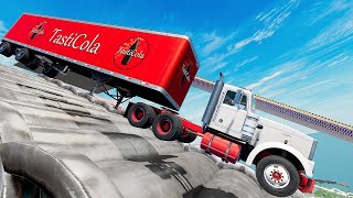 Trucks VS Giant Pipe Stairs Challenge Driver 4 BeamNg Drive [upl. by Nilyaj]