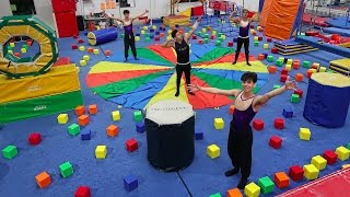 SUPER INSANE GYMNASTICS OBSTACLE COURSE [upl. by Linson]