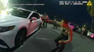 Video shows LA County deputies unleash hail of gunfire on armed man [upl. by Dazhehs]