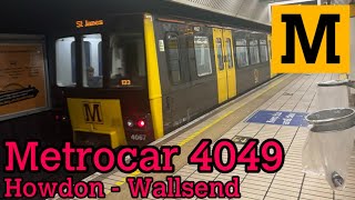 Tyne and Wear Metro  Metrocar 4049 Howdon  Wallsend [upl. by Analram]