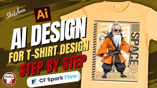 AI tshirt design  How to Make Anime T shirt design in Illustrator [upl. by Enerehs]