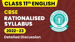 CBSE Rationalized Syllabus Class 11  Class 11 English Syllabus 202223  CBSE Big Update Elective [upl. by Nirel]