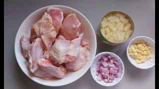 Chicken Wings with Pineapple Tidbits Chicken Hamonado  Recipe  385 [upl. by Naivart]