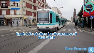 Tramway T1 RATP Spot à la station La Courneuve 8 Mai 1945 [upl. by Adnilab42]