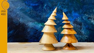 Christmas Tree  Cute and Unique Woodturning Project that SELLS FAST [upl. by Eibreh403]