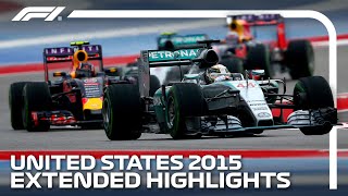 Rosberg And Hamiltons Epic Title Decider  2015 United States Grand Prix  Extended Highlights [upl. by Panthea]