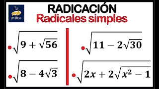 RADICACIÓN 15 De Radicales Dobles a Radicales Simples Completo [upl. by Yerdua]