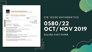 058022ON19  Easy Step by Step Solutions  CIE IGCSE MATHS PAPER 2 EXTENDED OCTNOV 2019 [upl. by Eelyak]