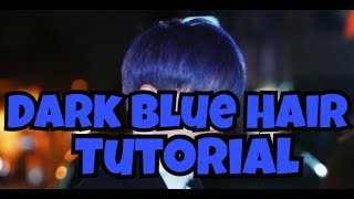 tutorial Cara Cat Rambut Biru Dirumah  How To Get Dark Blue Hair [upl. by Eneri]