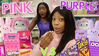 Pink Vs Purple Shopping Challenge  Peachy Queen [upl. by Lucais57]