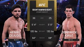 HENRY CEJUDO vs DOMINICK CRUZ  Bantamweight Title CSG Fight Night 24 [upl. by Asilana]