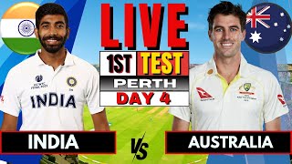 IND vs AUS Test India vs Australia 1st Test Day 4  Live Score amp Commentary  IND vs AUS BGT 2024 [upl. by Arayk]