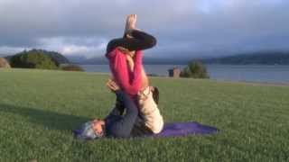 BeginningIntermediate Acro Yoga Sequence with Carla amp Paul [upl. by Erastatus]