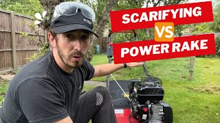 DIY Dethatching Your Lawn  Scarifier VS Power Rake  Cobra S40C Scarifier [upl. by Scottie]