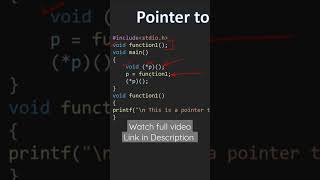 Pointer To Function  Pointers in C cprogramminginhindi cprogramming [upl. by Ahola]