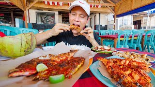 Famous Seafood in Bali 🦐 Grilled Fish  Shrimp at Jimbaran Beach  Bali Indonesia [upl. by Junji]