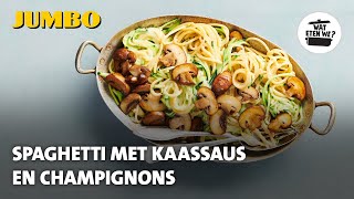 Wat eten we Spaghetti met kaassaus en champignons [upl. by Ydal]