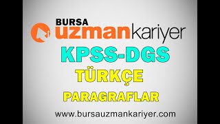 KPSS  DGS  Türkçe  Paragraflar [upl. by Nishi]