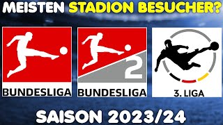 Wer hat die meisten Stadion Besucher 202324 1 Bundesliga bis 3Liga [upl. by Norty915]