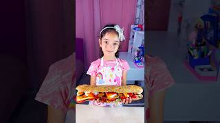 A girl makes delicious baguette with vegetarian schnitzel shorts viral food trends kids viral [upl. by Kcor]