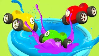 Full episodes of Helper cars cartoons for kids Colored racing cars for kids Tow trucks amp vehicles [upl. by Haisoj470]