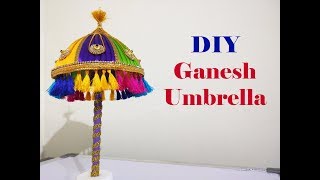 Ganesh Umbrella  Temple umbrella from bowl and satin ribbon [upl. by Kalli342]