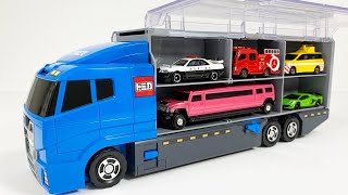 はたらくくるまのトミカのミニカーを開封してコンボイへ収納します☆Work cars Tomica miniature cars are opened and stored in the convoy [upl. by Elocyn]