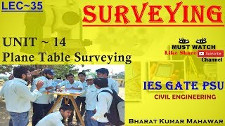 Surveying Lec 35U14  Plane Table Surveying by Bharat Kumar Mahawar [upl. by Janicki]