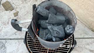 How to light up Binchotan and Ogatan sawdust charcoal easily [upl. by Hollie]