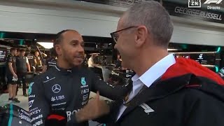 Lewis Hamilton interrupts Stefano Domenicali interview to make demand of F1 CEO [upl. by Siari]