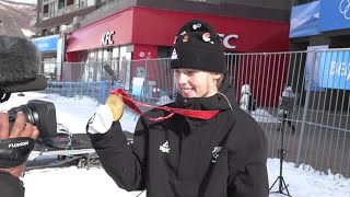 SadowskiSynnott wins NZ’s first Winter Olympic gold medal [upl. by Ahsilak105]