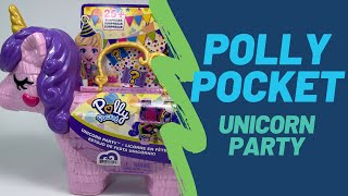 Polly Pocket Unicorn Party Playset Unboxing Toy Review  TadsToyReview [upl. by Nennek]