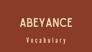 Learn English Vocabulary  Part 11  Abeyance [upl. by Inat]