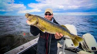 Bottom Bouncing For FAT Walleyes on Lake of the Woods  Good Fishing 2014 [upl. by Nylitsirk]