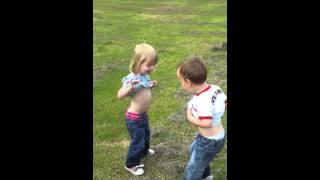 My three year old twins playing Belly button bumps [upl. by Nnasor]