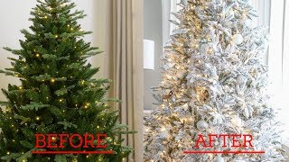 How to Flock a Christmas Tree  Easy Cheap Fast Flocking Method [upl. by Naniac404]