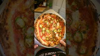 CHEESY SPICY FRESH JALAPEÑO CONFETTI PEPPERONI PIZZA ON CRISPY SOURDOUGH pizza asmr food shorts [upl. by Balcer]