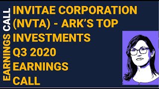 INVITAE CORPORATION NVTA  ARK INVEST TOP HOLDINGS  CATHIE WOOD  Q3 2020 EARINGS CALL [upl. by Tumer]