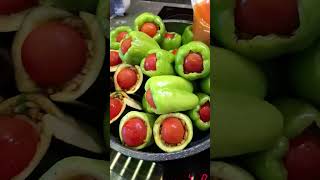 KIYMALI KARIŞIK BİBER DOLMASI💯💯😋lezzetli lezzet youtube biberdolması yemektarifleri [upl. by Eitsyrc463]