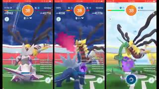 Rayquaza vs Dialga vs Palkia  Giratina Origin Forme Duo No Weather Boost [upl. by Macegan]