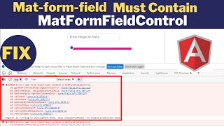 Error Matformfield must Contain MatFormFieldControl fix [upl. by Hurd]