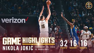 Nikola Jokić Records Third Straight TripleDouble  Full Game Highlights vs Warriors 🎥 [upl. by Ttennaej887]