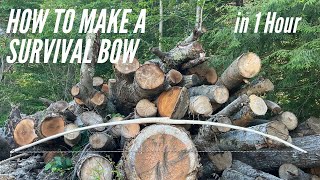 How to Make A Survival Bow  1 Hour Build [upl. by Edana]