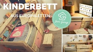 Palettenbett für Kinder selber bauen  Kinderbett aus Europaletten  Paletten Bett DIY Anleitung [upl. by Yole525]