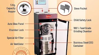 GAJANAN AATA MAKER Silver White Guldasta Platinum Plus Small Pot Fully Automatic Domestic Flour Mill [upl. by Enilreug459]