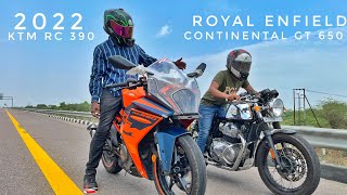 2022 Ktm RC 390 VS Continental GT 650  Race Till Their Potential  Amazing Battle 🔥 [upl. by Layman]