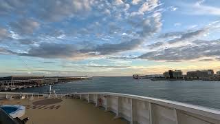 MSC Grandiosa  Departure from Barcelona  auslaufen aus Barcelona  October 2024 [upl. by Eirellav]